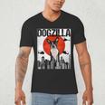 Vintage Japanese Dogzilla Boston Terrier Men's V-Neck T-Shirt, novelty gifts, funny gifts