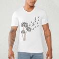 Boston Terrier Flower Fly Dandelion Dog Lover Dog Dad Men's V-Neck T-Shirt, novelty gifts, funny gifts