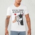 Boston Terrier Grandma Mother's Day Dog Mom Men's V-Neck T-Shirt, novelty gifts, funny gifts