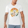 Boston Terrier Guitar Retro Men's V-Neck T-Shirt, novelty gifts, funny gifts