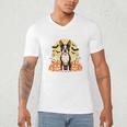 Boston Terrier Halloween Dog Lover Pumpkin Costume Men's V-Neck T-Shirt, novelty gifts, funny gifts