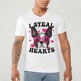 Boston Terrier Heart Glasses Girls Bostie Valentines Day Men's V-Neck T-Shirt, novelty gifts, funny gifts