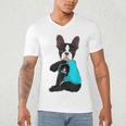 Boston Terrier I Love Mom Apparel Men's V-Neck T-Shirt, novelty gifts, funny gifts