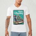 Boston Terrier Merry Christmas Tree Truck Dog X-Mas Men's V-Neck T-Shirt, novelty gifts, funny gifts