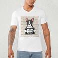 Boston Terrier Mug Shot Guilty Dog Men's V-Neck T-Shirt, novelty gifts, funny gifts