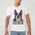 Boston Terrier Will Find And Lick You Bostie Mom Men's V-Neck T-Shirt, novelty gifts, funny gifts