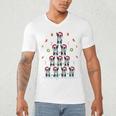 Boston Terrier Xmas Tree Lights For Men Women Boston Terrier Men's V-Neck T-Shirt, novelty gifts, funny gifts