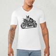 Cool Boston Terrier Riding a Motorcycle Biker Dog Lover For Men Women Kids Men's V-Neck T-Shirt, novelty gifts, funny gifts