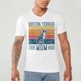 Dog Boston Terrier Mom Vintage Boston Terrier Mom Men's V-Neck T-Shirt, novelty gifts, funny gifts