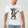 Dog Playing Guitar Singing Boston Terrier For Men Women Girls Kids Men's V-Neck T-Shirt, novelty gifts, funny gifts