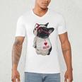Girls I Heart Mom Love Mama Boston Terrier Dog Lover Men's V-Neck T-Shirt, novelty gifts, funny gifts
