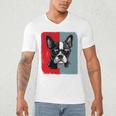Retro Boston Terrier Dog Lover Bostie Mom Dad Dog Owner Men's V-Neck T-Shirt, novelty gifts, funny gifts
