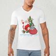 Santa Ugly Christmas Tree Lights Boston Terrier Dog Lover Men's V-Neck T-Shirt, novelty gifts, funny gifts