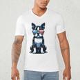 USA Flag Boston Terrier Best Dog Mom Ever 2025 Men's V-Neck T-Shirt, novelty gifts, funny gifts