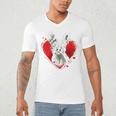 Valentine's Day Boston Terrier Dog Men's V-Neck T-Shirt, novelty gifts, funny gifts