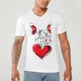 Valentine's Day Boston Terrier Dog Vector Men's V-Neck T-Shirt, novelty gifts, funny gifts