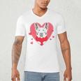 Valentine's Day Boston Terrier Heart Men's V-Neck T-Shirt, novelty gifts, funny gifts