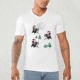 Xmas Tree Santa Riding Boston Terrier Christmas Men's V-Neck T-Shirt, novelty gifts, funny gifts