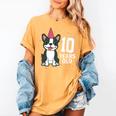 10 Years Old Birthday Boston Terrier Dog Lover 10th Party For Men Women Kids Women's Comfort Colors T-Shirt Mustard