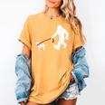 Bigfoot Walking With Bull Terrier Dog Women's Comfort Colors T-Shirt Mustard