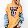 Boston Terrier 4th Of July US Merica Bostie Dog Patriotic For Men Women Kids Women's Comfort Colors T-Shirt Mustard