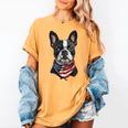 Boston Terrier American Flag Women's Comfort Colors T-Shirt Mustard