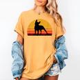 Boston Terrier Bostie Sunset Retro Dog Pet Mom Dad Women's Comfort Colors T-Shirt Mustard