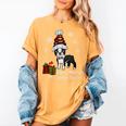 Boston Terrier Christmas T Shirt-Life Is Merrier Premium Tri-Blend Women's Comfort Colors T-Shirt Mustard