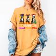 Boston Terrier Dog Halloween Christmas Hallothanksmas Men Women Kids Women's Comfort Colors T-Shirt Mustard