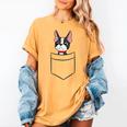 Boston Terrier Dog In The Pocket Boston Terrier For Men Women Girls Kids Women's Comfort Colors T-Shirt Mustard