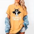 Boston Terrier Halloween Shirt Did Someone Say Treat Women's Comfort Colors T-Shirt Mustard