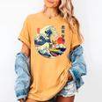 Boston Terrier Japanese Kanagawa Wave Surf Loyal Dog Men Women Kids Women's Comfort Colors T-Shirt Mustard