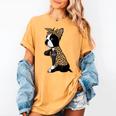 Boston Terrier Lover I Love Mom Tattoo Leopard Women's Comfort Colors T-Shirt Mustard