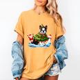 Boston Terrier Merry Christmas Tree Lights Dog X-Mas Dogs Women's Comfort Colors T-Shirt Mustard