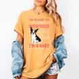 Boston Terrier Mom American Gentleman Dog Lover Mother's Day Women's Comfort Colors T-Shirt Mustard
