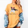 Boston Terrier Mom Bandana Boston Terrier Dog Women's Comfort Colors T-Shirt Mustard