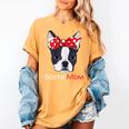 Boston Terrier Mom Bostie Women Girls Women's Comfort Colors T-Shirt Mustard