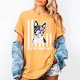 Boston Terrier Papa Cool Dog Lover USA American Flag Men Women Women's Comfort Colors T-Shirt Mustard