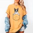 Boston Terrier In The Pocket Cute Boston Terrier Dog Lovers Men Women Girls Kids Women's Comfort Colors T-Shirt Mustard