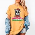 Boston Terrier Santa Claus Christmas Dog Women's Comfort Colors T-Shirt Mustard