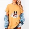 Boston Terrier In The Snow Merry Christmas Winter Women's Comfort Colors T-Shirt Mustard