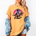 Boston Terrier Wearing A Cowboy Hat On T-Rex Women's Comfort Colors T-Shirt Mustard