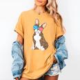 Brindle Boston Terrier Dog Patriotic Shirt USA Flag Women's Comfort Colors T-Shirt Mustard