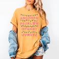 Christmas Alphabet Candy Cane Teachers Students Candy Cane For Men Women Kids Women&#x27;s Comfort Colors T-Shirt Mustard