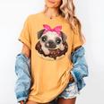 Cute Pug Shirt Donut Girls Dog Women's Comfort Colors T-Shirt Mustard