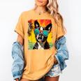Dog Boston Terrier Hawaiian Women's Comfort Colors T-Shirt Mustard