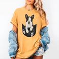 Dog Lovers Boston Terrier In Pocket Dog Face For Men Women Kids Women's Comfort Colors T-Shirt Mustard