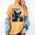 Dog Mom Dad Alien Selfie Boston Terrier UFO For Men Women Women's Comfort Colors T-Shirt Mustard