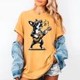Dog Playing Guitar Singing Boston Terrier For Men Women Girls Kids Women's Comfort Colors T-Shirt Mustard