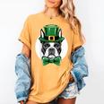 Green Boston Terrier Shamrock St Patricks Day Boston Terrier Women's Comfort Colors T-Shirt Mustard